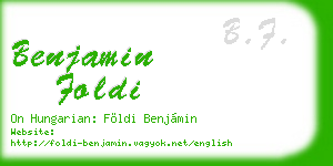benjamin foldi business card
