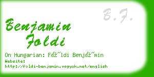 benjamin foldi business card